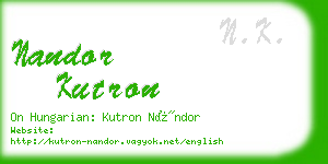 nandor kutron business card